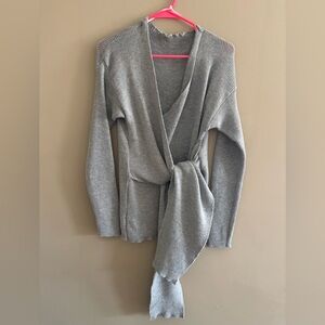 Gray Women's Wrap Sweater